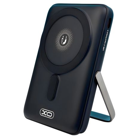 Повербанк XO PR233 черный 10000mAh PD30W с U-образным держателем и магнитной беспроводной зарядкой 15W Type-C