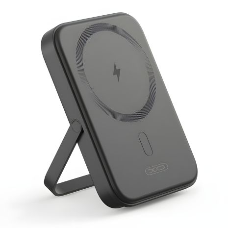 Повербанк XO PR242 черный 5000mAh PD20W с U-образным держателем и магнитной беспроводной зарядкой 15W Type-C