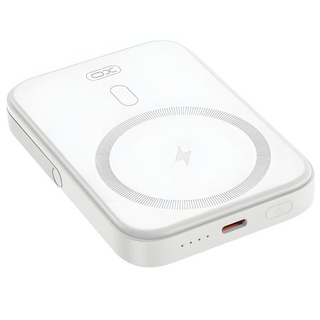 XO PR242 Повербанк Magnetic wireless 15W Type-C U-shaped holder 5000mAh PD20W білий