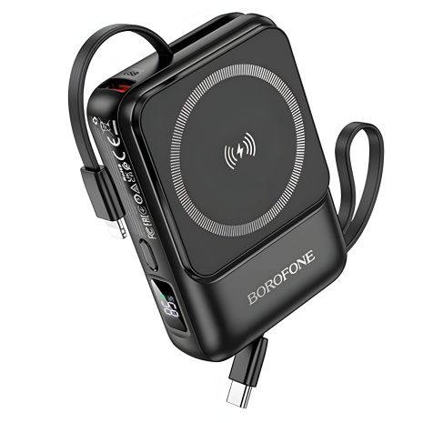 Borofone BJ59 Повербанк Refined 22.5W+PD20W з магнітним кабелем 10000mAh чорний Borofone BJ59 Повербанк Refined 22.5W+PD20W з магнітним кабелем 10000mAh чорний