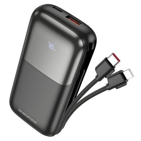 Повербанк Borofone BJ62 22.5W+PD20W 10000mAh з кабелем 2в1 (Type-C/Lightning) (Чорний) Повербанк Borofone BJ62 22.5W+PD20W 10000mAh з кабелем 2в1 (Type-C/Lightning) (Чорний)