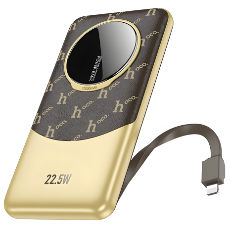 Повербанк Hoco Nobility Q29 22.5W+PD20W 10000mAh (Коричневий) з кабелем (iP) Повербанк Hoco Nobility Q29 22.5W+PD20W 10000mAh (Коричневий) з кабелем (iP)