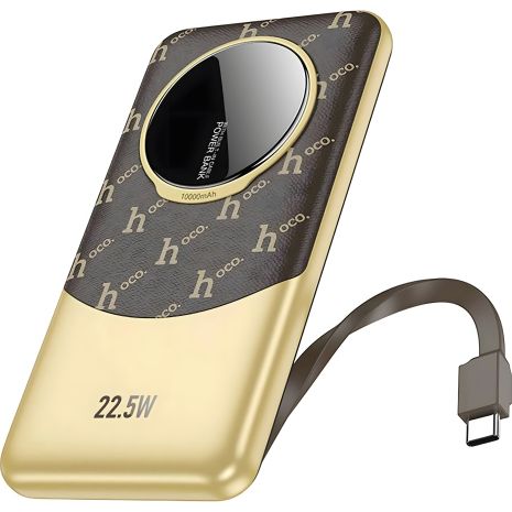 Повербанк Hoco Q29 Nobility 22.5W+PD20W with cable(Type-C) 10000mAh Коричневий