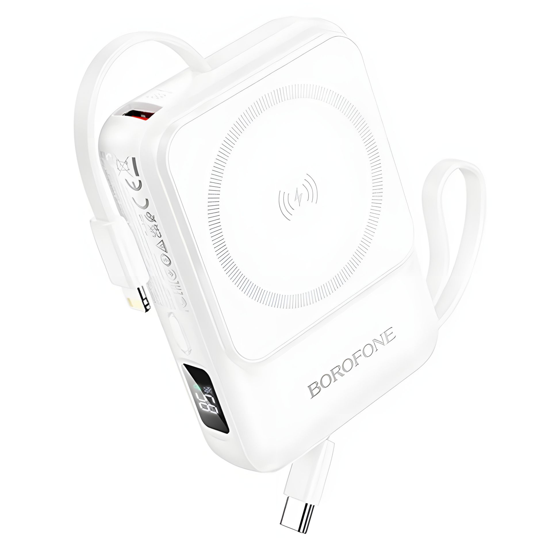 Повербанк Borofone BJ59 Refined 22.5W+PD20W with magnetic cable 10000mAh Білий Повербанк Borofone BJ59 Refined 22.5W+PD20W with magnetic cable 10000mAh Білий