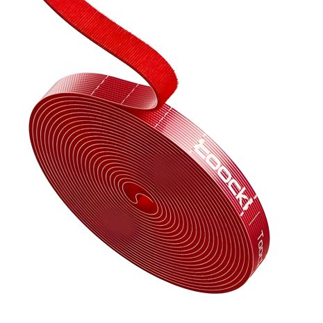 Toocki Cable Organizer with Hook and Loop, 10mm x 5m, Red Toocki Cable Organizer with Hook and Loop, 10mm x 5m, Red