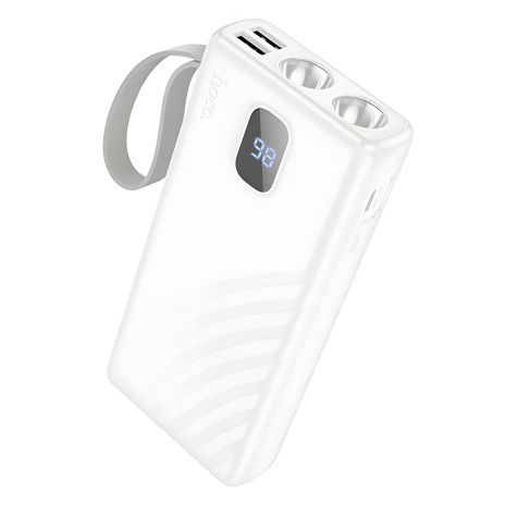 Повербанк white з ліхтариком та LED дисплеєм Hoco J129A 20000mAh