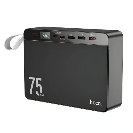 Повербанк HOCO J94 Overlord 75000 mAh, LCD, PD20W, QC22.5W, black