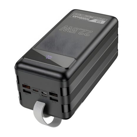 Повербанк HOCO DB50 Great fast charging 80000mAh, 2Type-C, 4USB, 22.5W, 3A, PD, QC, black