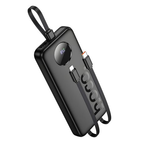 Повербанк HOCO J132 Sabio fully compatible with 3 cables 10000mAh, 1USB, 1Type-C, 22.5W, 3A, PD, QС black