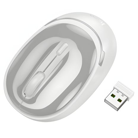 Миша HOCO GM34 Nuevo dual-mode BT5.2, BT3.0, 2.4G, 800DPI, 1200DPI, 1600DPI, white-grey