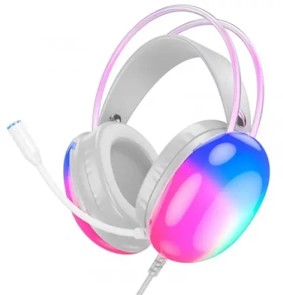 Навушники HOCO W109 Plus Rich USB, 2m, LED | 7.1 channel gaming headphones WHITE Навушники HOCO W109 Plus Rich USB, 2m, LED | 7.1 channel gaming headphones WHITE