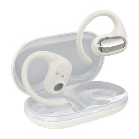 Беспроводные наушники TWS Hoco EA4 открытого типа молочные белые