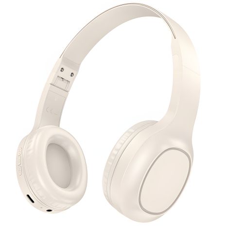 Bluetooth гарнітура HOCO W46, BT5.3, AUX, 200mAh, 20h, білий, Type-C