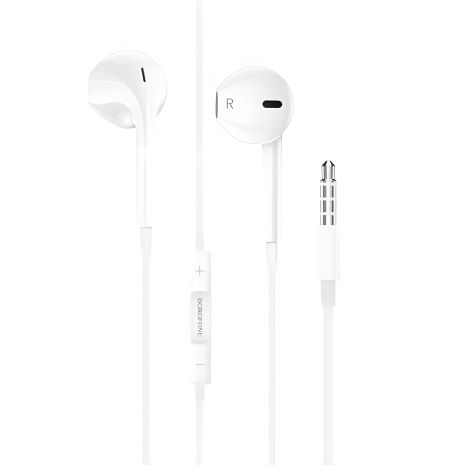 Borofone BM80 Дротові Навушники, 3.5мм, 1.2м, Білий