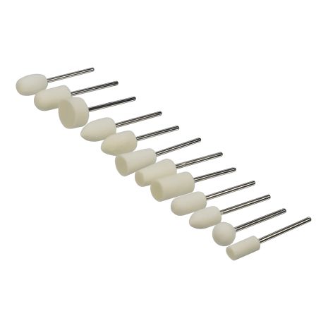 Комплект насадок на бормашину (12 штук), войлочные шлифовальные головки, хвостовик 2 мм