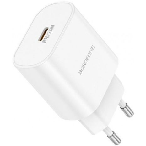 Сетевое Зарядное Устройство Borofone BA82A 1USB-C PD/QC 25W Белый