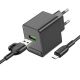 Чорний зарядний пристрій Borofone BAS12A 1USB QC3.0 18W + USB to Micro