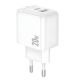 Зарядное Устройство Borofone BAS44A 1USB-C/1USB PD/QC 20W Белое