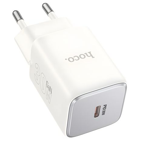 Мережевий зарядний пристрій Hoco N43 1USB-C PD/QC 30W GAN Білий
