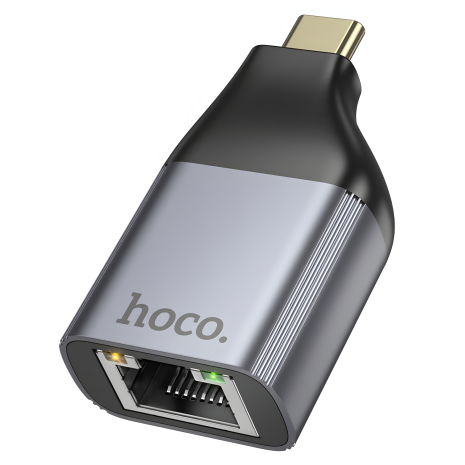 Hoco UA35 Type-C to RJ45 Адаптер Металлический Серый
