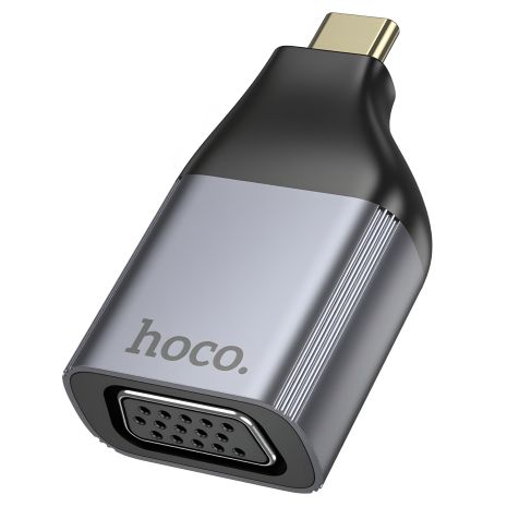Hoco UA34 Type-C to VGA металевий адаптер перехідник сірий