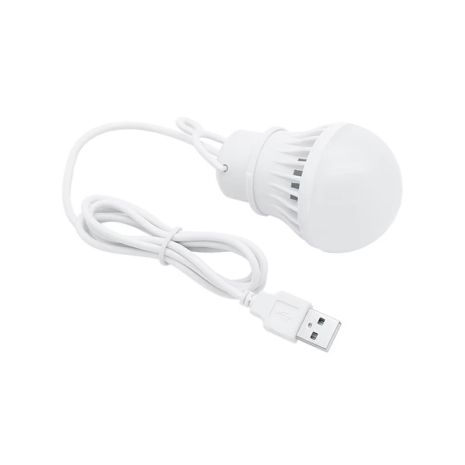 USB-лампочка LED 7W 6500K холодне світло, пластик, білий, довжина 90cm