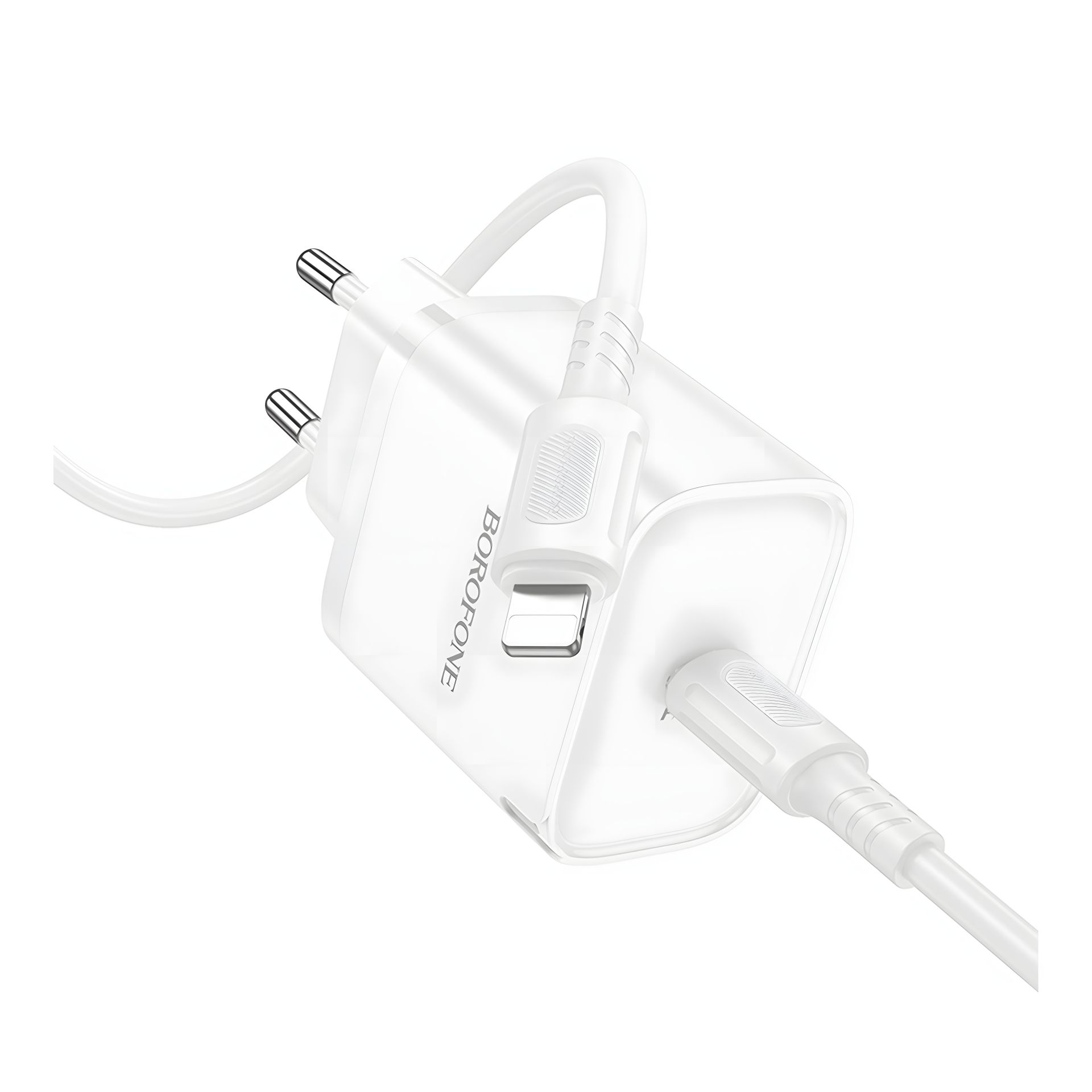 Borofone BA84A зарядний пристрій мережевий 1USB-C PD/QC 30W+Type-C to Lightning Білий Borofone BA84A зарядний пристрій мережевий 1USB-C PD/QC 30W+Type-C to Lightning Білий