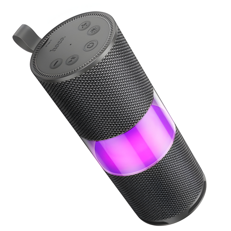 Колонка Bluetooth портативная Hoco HC29 с подсветкой LED |BT5.4, TF/FM/TWS, 7.5W*2, 3h| серая
