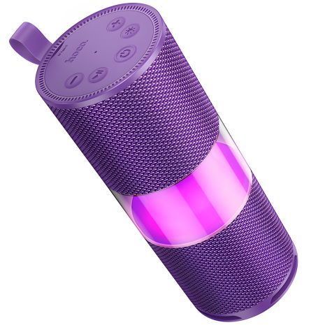 Колонка Bluetooth портативная Hoco HC29 с подсветкой LED |BT5.4, TF/FM/TWS, 7.5W*2, 3h| фиолетовая Колонка Bluetooth портативная Hoco HC29 с подсветкой LED |BT5.4, TF/FM/TWS, 7.5W*2, 3h| фиолетовая