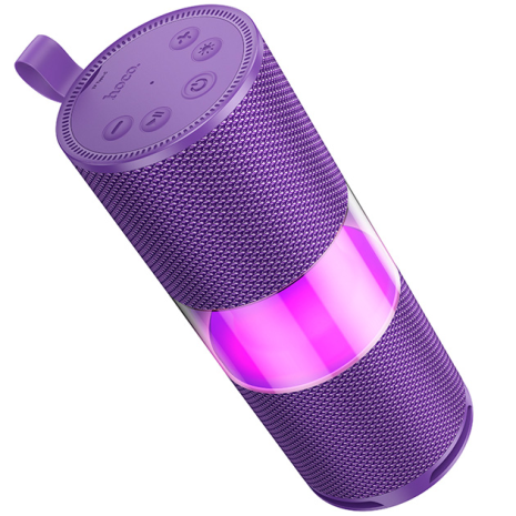 Портативна Bluetooth колонка Hoco HC29 з LED підсвічуванням, BT5.4, 15W, 1800mAh, 3h, FM, TF, USB, TWS, purple