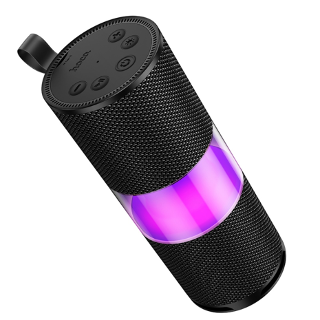 Портативна Bluetooth колонка Hoco HC29 з LED підсвічуванням, BT5.4, 15W, 1800mAh, 3h, FM, TF, USB, TWS, black