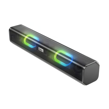 Колонка Hoco BS49 бездротова зі світломузикою, чорна, IPX5, BT5.1, FM, TF, USB, AUX, TWS, 10W, 1800mAh, 2.5h