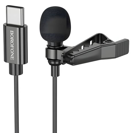 Мікрофон Borofone BFK11, чорний, Type-C, 2M
