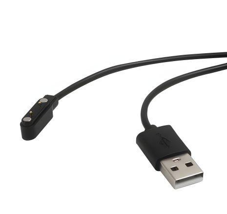 Универсальный магнитный USB кабель для смарт часов 2 pin (7.8 x 14.3 мм) черный