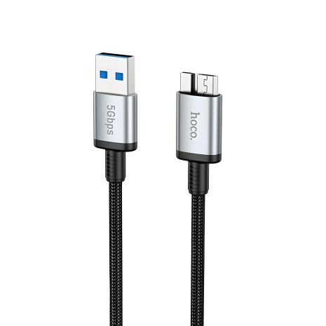 Кабель Hoco US10 мультимедійний USB to Micro USB3.0 5Gbit/s 0.5m чорний
