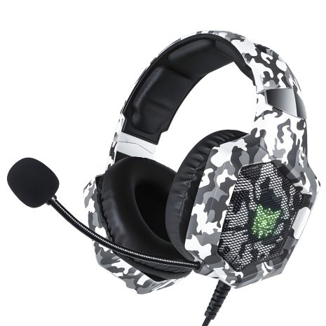 ONIKUMA K8 Gaming with LED, USB, 3.5mm, 2.2m, Camouflage-White Дротова ігрова гарнітура ONIKUMA K8 Gaming with LED, USB, 3.5mm, 2.2m, Camouflage-White Дротова ігрова гарнітура