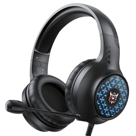 Ігрова дротова гарнітура ONIKUMA X7 Gaming with LED, USB, 3.5mm, 2.2m, чорна