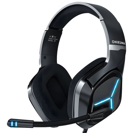 Ігрова дротова гарнітура ONIKUMA X9 Gaming with Blue LED, USB, 3.5mm, 2m, чорна Ігрова дротова гарнітура ONIKUMA X9 Gaming with Blue LED, USB, 3.5mm, 2m, чорна
