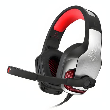 Ігрова дротова гарнітура HUNTERSPIDER V4 Gaming with LED, USB, 3.5mm, 2.2m, срібляста