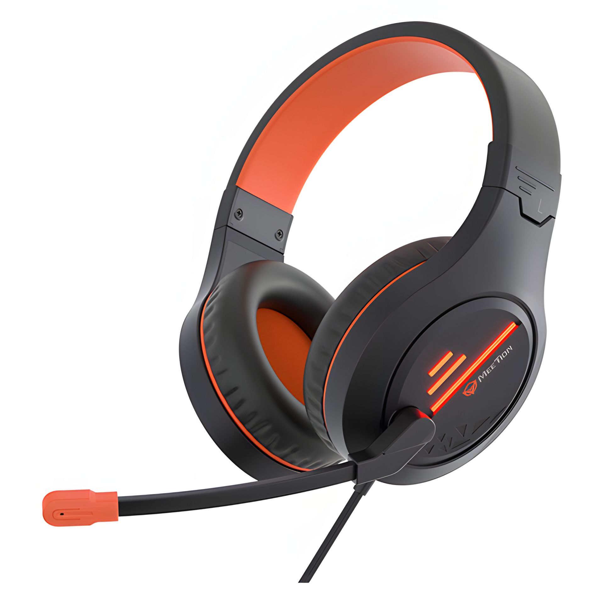 Ігрова гарнітура дротова MeeTion MT-HP021 Gaming Backlit, USB, 3.5mm, 1.8m, black-orange Ігрова гарнітура дротова MeeTion MT-HP021 Gaming Backlit, USB, 3.5mm, 1.8m, black-orange