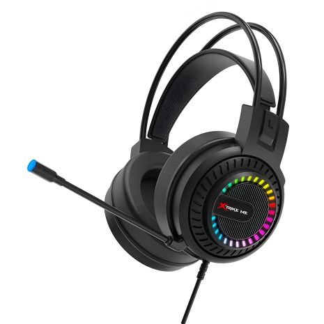 Ігрові навушники дротові XTRIKE ME HP-318 Gaming RGB, PC, PS4, PS5, USB, 2 * 3.5mm, 1.8m, black