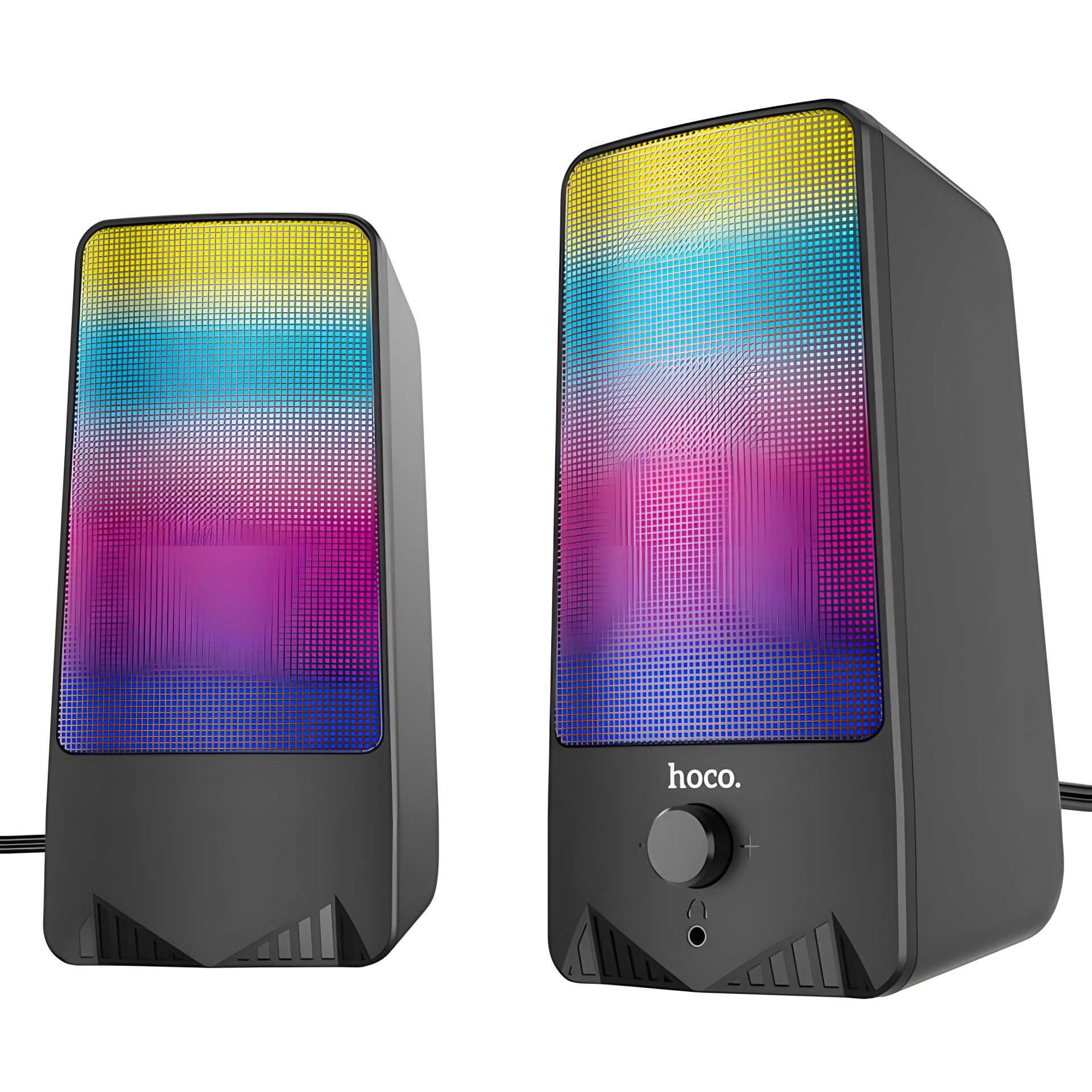 HOCO DS14 RGB Rhythmic Spectrum Desktop Speaker for PC |10W, AUX, Mic| Black HOCO DS14 RGB Rhythmic Spectrum Desktop Speaker for PC |10W, AUX, Mic| Black