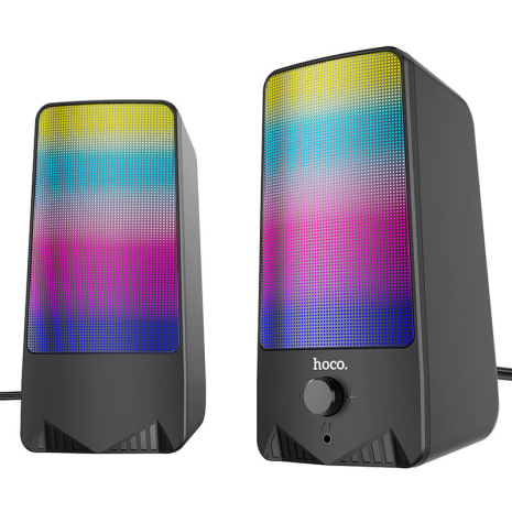 Акустика для ПК HOCO DS14 RGB Rhythmic Spectrum 10W, USB, 3.5mm, Mic, black Акустика для ПК HOCO DS14 RGB Rhythmic Spectrum 10W, USB, 3.5mm, Mic, black