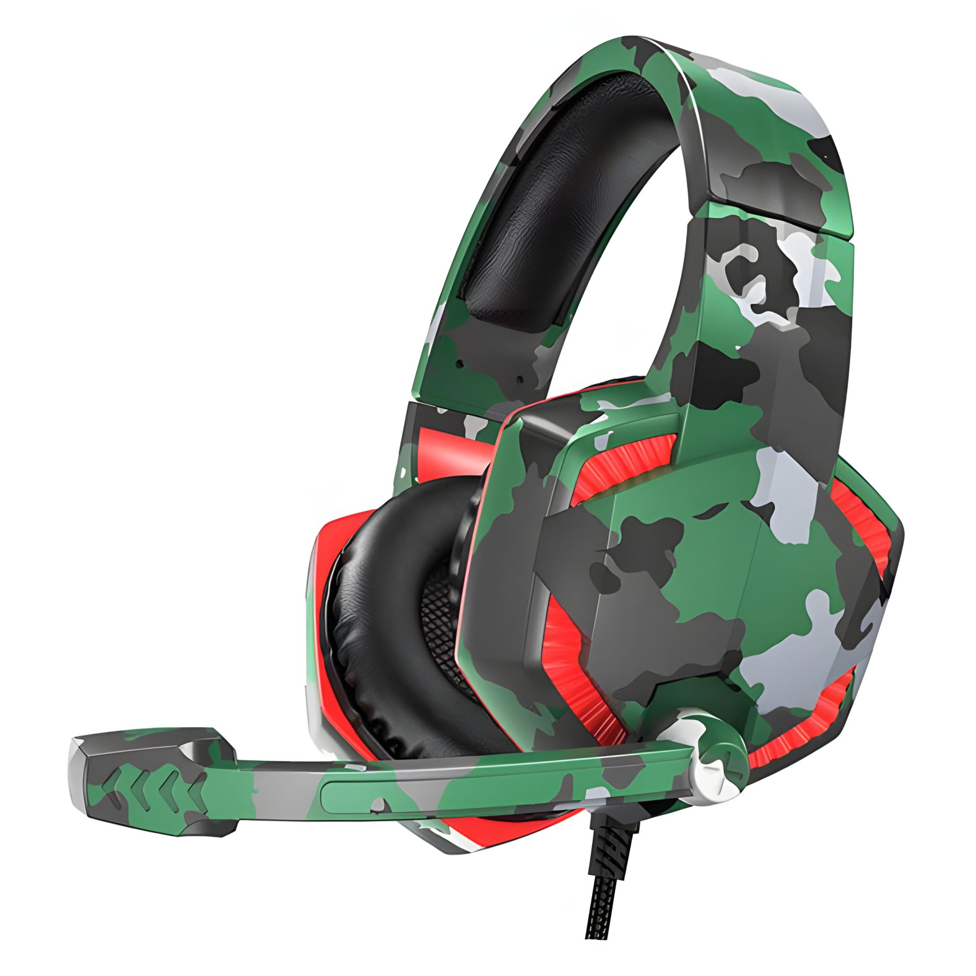 Дротова ігрова гарнітура НОСО Gaming Hi-Res ESD08, USB, 2x3.5mm, 2m, Camouflage-Green Дротова ігрова гарнітура НОСО Gaming Hi-Res ESD08, USB, 2x3.5mm, 2m, Camouflage-Green