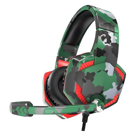 НОСО Gaming headphones Hi-Res ESD08 Дротова гарнітура, USB, 2x3.5mm, 2m, Камуфляж-Зелений НОСО Gaming headphones Hi-Res ESD08 Дротова гарнітура, USB, 2x3.5mm, 2m, Камуфляж-Зелений