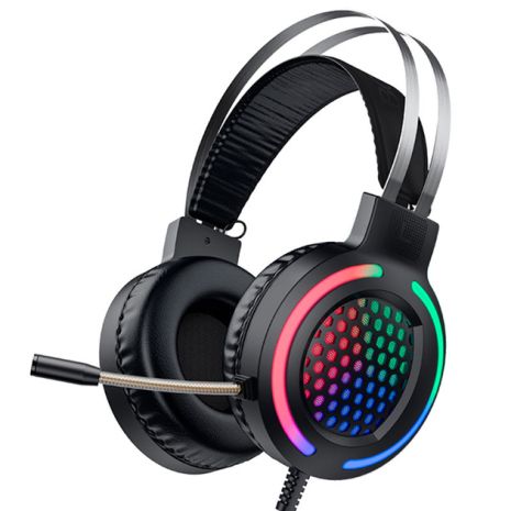 Дротові ігрові навушники НОСО Gaming LED Headphones ESD03, USB, 2х3.5mm, 2m, black Дротові ігрові навушники НОСО Gaming LED Headphones ESD03, USB, 2х3.5mm, 2m, black