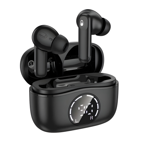 Навушники HOCO EQ22 Singer true wireless ANC+ENC BT headset, BT5.4, чорні, 40mAh, 400mAh, 6-7h