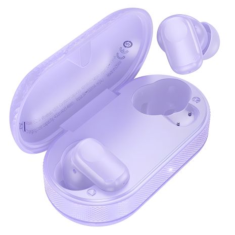 Навушники бездротові HOCO EQ19 Duke V true wireless BT headset, BT5.4, 40mAh, 400mAh, 7h, пурпурні