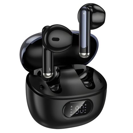 Навушники бездротові HOCO EQ18 Field ANC+ENC true noise cancelling wireless BT headset, BT5.4, 35mAh, 300mAh, 5-6h, black