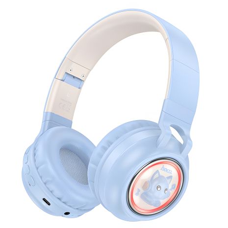 HOCO W50 Cute BT fun headphones, BT5.3, AUX, TF, 400mAh, 12h, blue